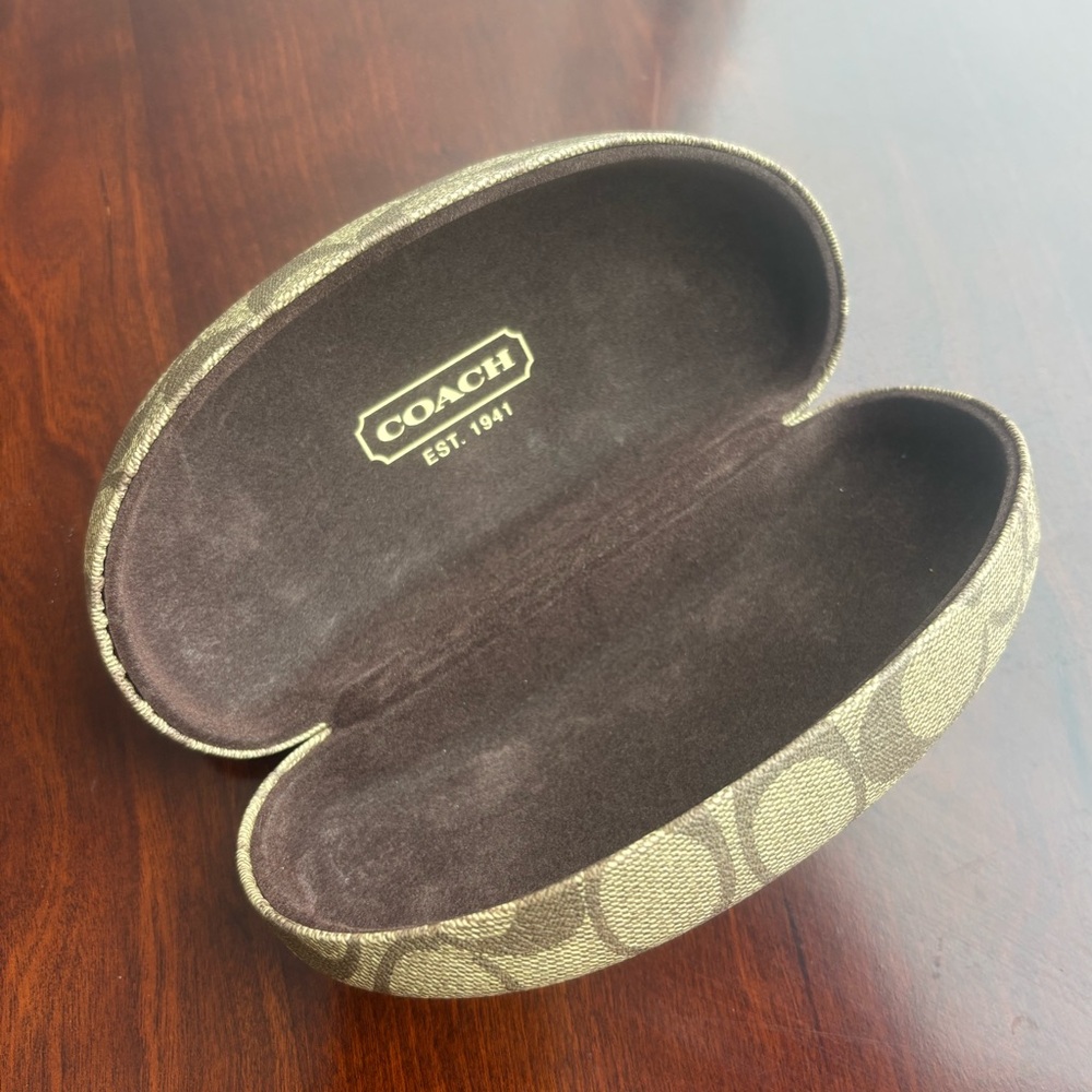 Coach Signature Brown and Tan Eyeglass Case